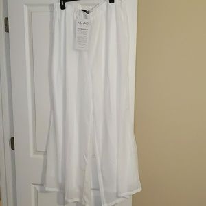 White Flowy Pants